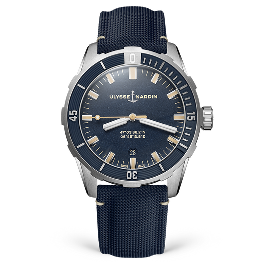 Ulysse Nardin Diver 42 mm Dark Blue Dial Stainless Steel Fabric Strap 8163-175/93