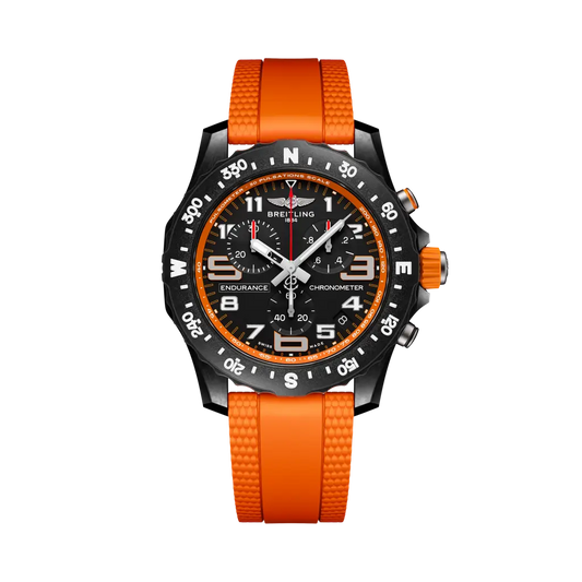 Breitling Endurance Pro 44 mm Black Dial Breitlight Orange Rubber Strap X82310A51B1S2