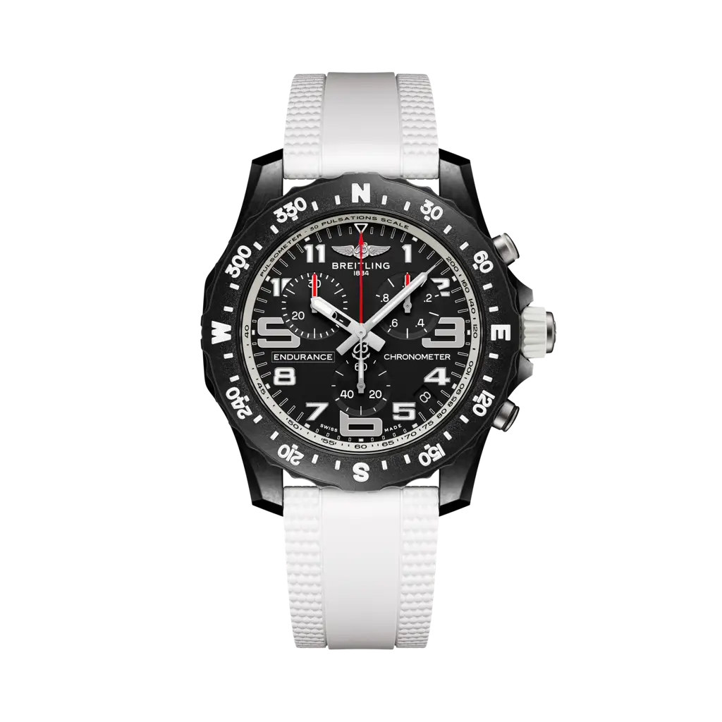 Breitling Endurance Pro 44 mm Black Dial Breitlight White Rubber Strap X82310A71B1S2