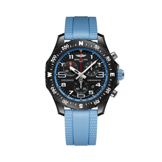 Breitling Endurance Pro 38 mm Black Dial Breitlight Blue Rubber Strap X83310281B1S1