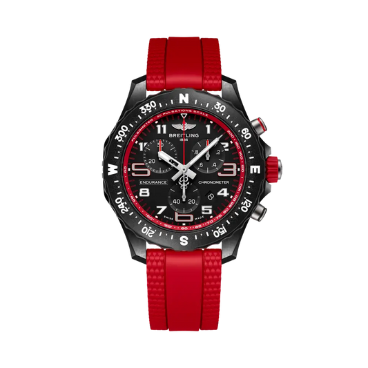 Breitling Endurance Pro 38 mm Black Dial Breitlight Red Rubber Strap X83310D91B2S1