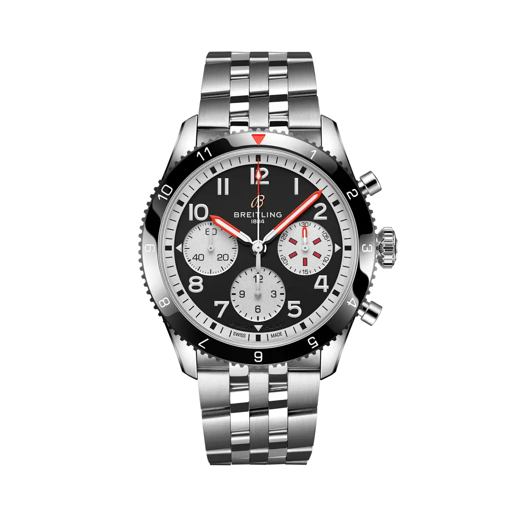 Breitling Classic AVI Chronograph 42 Mosquito 42 mm Black Dial Stainless Steel Bracelet Y233801A1B1A1